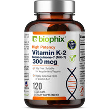 Load image into Gallery viewer, biophix Vitamin K2 MK-7 - 300 mcg 120 Vegetarian Capsules