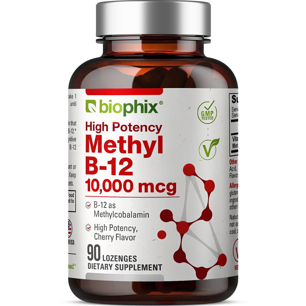 Methyl B-12 Extra Strength 10000 mcg 90 Vegan Lozenges - Cherry Flavor