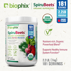 biophix Spirubeets Organic Spirulina Beet Root Powder 2.2 lb 1 kg