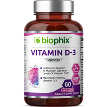 Load image into Gallery viewer, Vitamin D-3 50000 IU High-Potency 60 Vegetarian Capsules