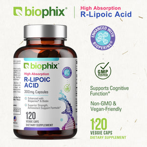 biophix R-Lipoic Acid 300 mg Stabilized 120 Veggie Capsules