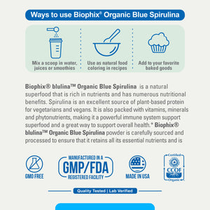 biophix Blulina Organic Blue Spirulina Powder 10 oz 283.5 g