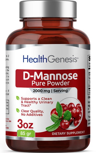 Health Genesis D-Mannose Pure Powder 2000 mg 3 oz 85 g