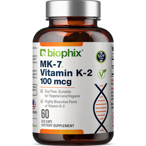 Vitamin K-2 MK-7 High-Potency 100 mcg 60 Vegetarian Capsules