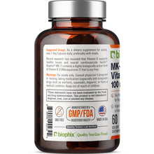 Load image into Gallery viewer, Vitamin K-2 MK-7 High-Potency 100 mcg 60 Vegetarian Capsules