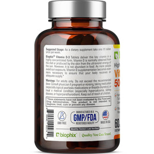Vitamin D-3 50000 IU High-Potency 60 Tablets