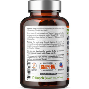 biophix Vitamin K2 MK-7 - 300 mcg 60 Vegetarian Capsules