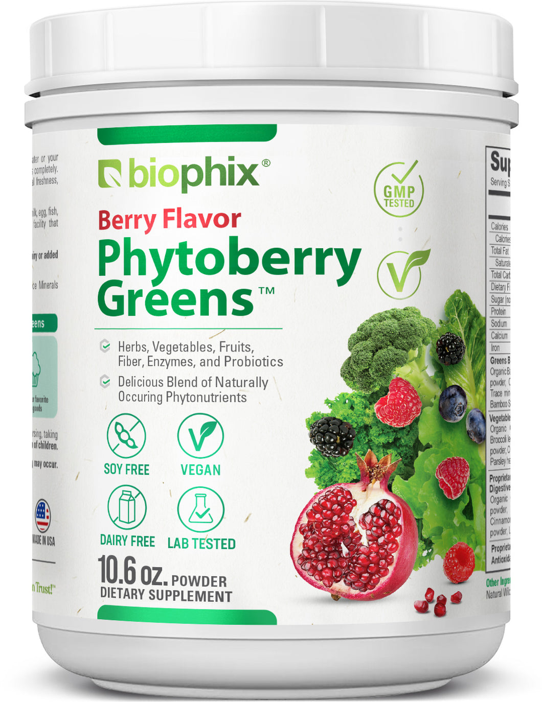 biophix Phytoberry Greens Superfood Powder Berry Flavor 10.6 oz
