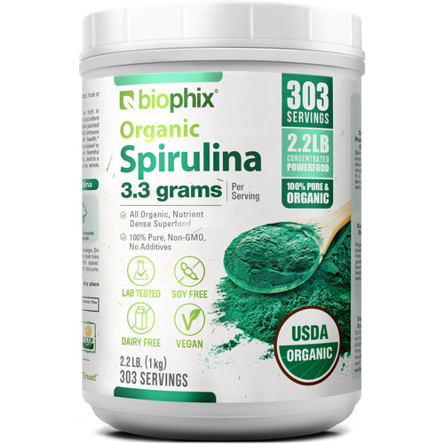 biophix Spirulina USDA Certified Organic Powder 2.2 lbs 1 kg