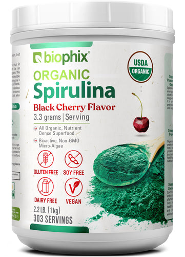 biophix Organic Spirulina Powder Black Cherry Flavor 2.2 lbs 1 kg