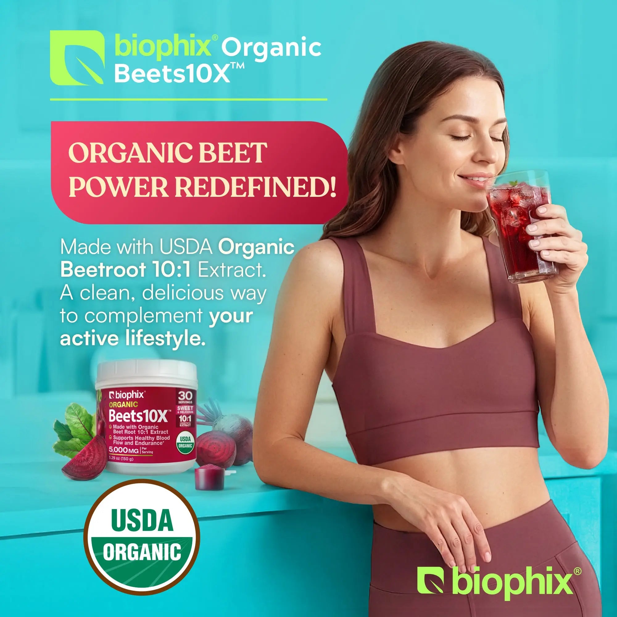 biophix Organic Beets 10X Beet Root Powder 4.29 oz