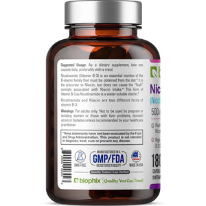 Nicotinamide 500 mg 180 Capsules