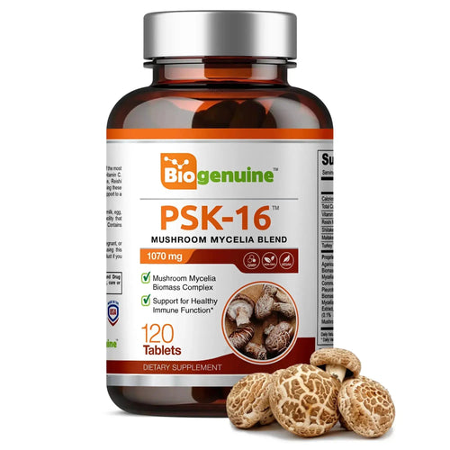 Biogenuine PSK-16 Natural Mushroom Blend 1070 mg 120 Tablets