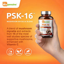 Load image into Gallery viewer, Biogenuine PSK-16 Natural Mushroom Blend 1070 mg 120 Tablets