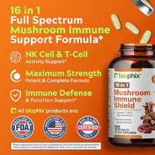 Load image into Gallery viewer, Biophix 16 in 1 Advanced Mushroom Shield with Vitamin C 120 Tablets