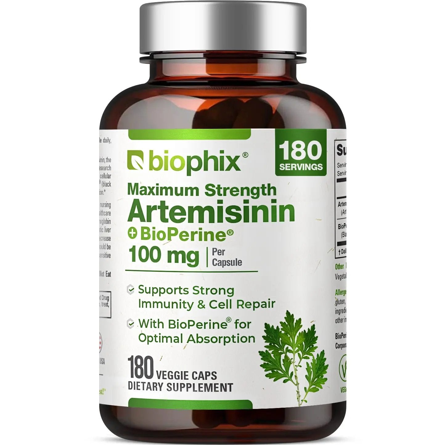 Biophix Artemisinin 100 mg with Bioperine 5 mg 180 Veggie Caps