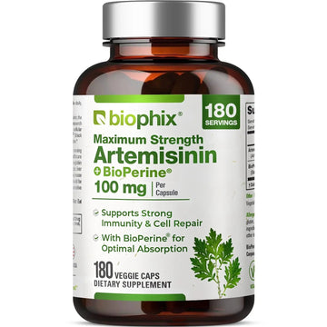 Biophix Artemisinin 100 mg BioPerine 5 mg 180 Veggie Caps Front View