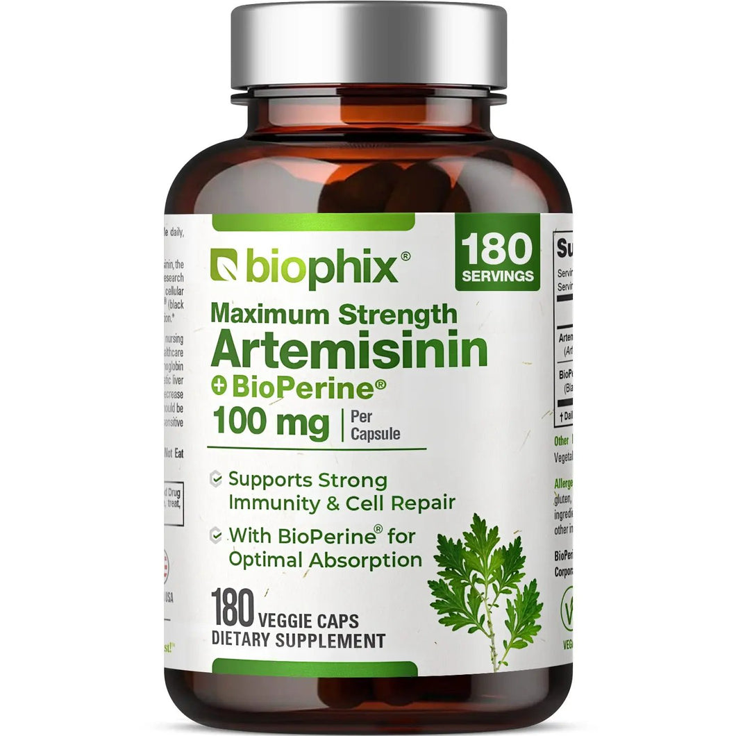 Biophix Artemisinin 100 mg with Bioperine 5 mg 180 Veggie Caps