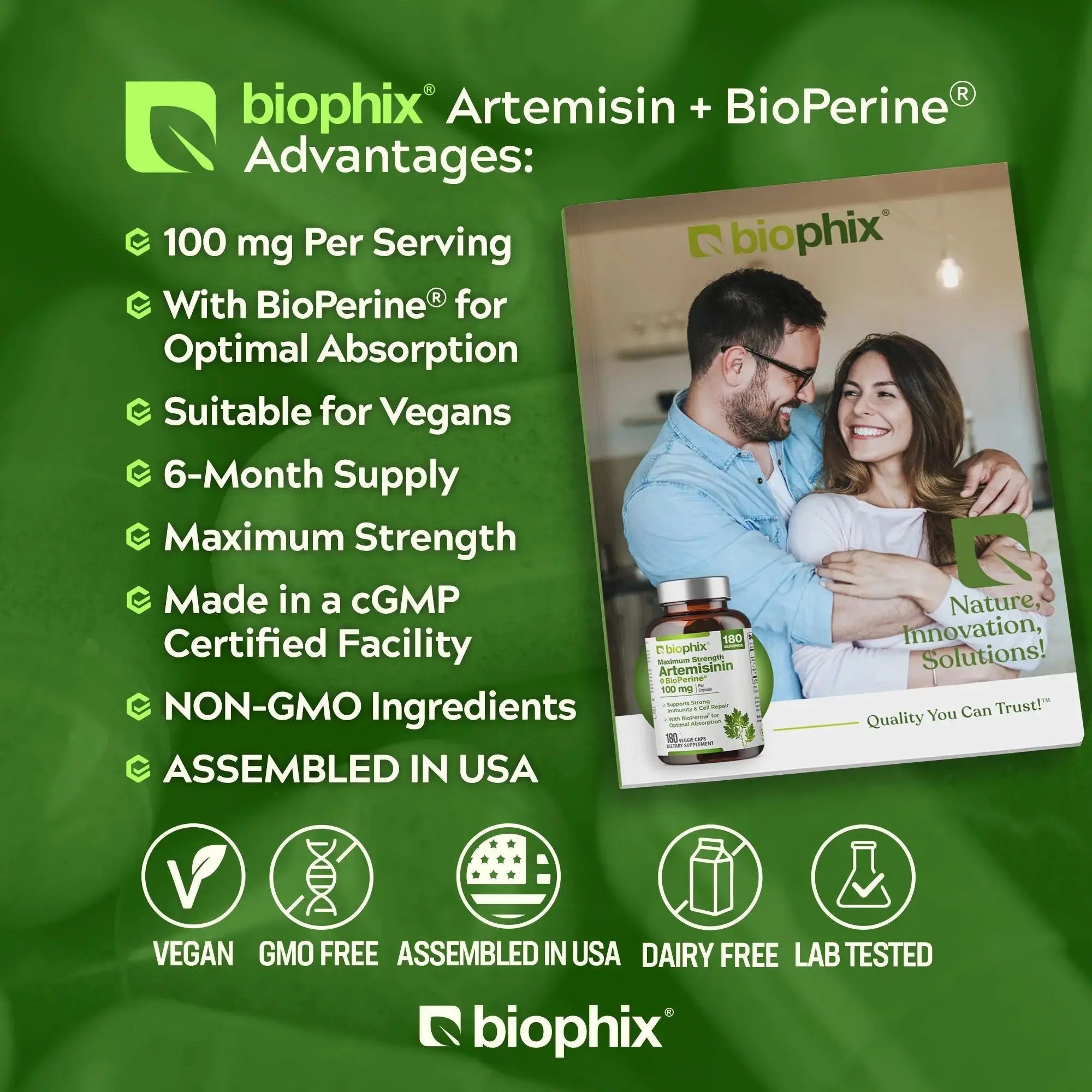 Biophix Artemisinin 100 mg with Bioperine 5 mg 180 Veggie Caps