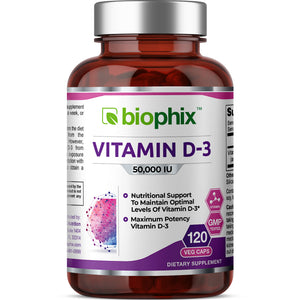 Vitamin D-3 50000 IU High-Potency 120 Vegetarian Capsules