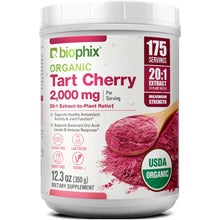 Load image into Gallery viewer, Biophix Tart Cherry Powder USDA Organic 20:1 Extract 12.3 oz 350g - Joint Health Sleep Support Antioxidant Superfood