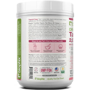 Biophix Tart Cherry Powder USDA Organic 20:1 Extract 12.3 oz 350g - Joint Health Sleep Support Antioxidant Superfood