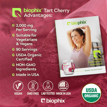 Load image into Gallery viewer, Biophix Tart Cherry Powder USDA Organic 20:1 Extract 6.35 oz 180g - Joint Health Sleep Support Antioxidant Superfood