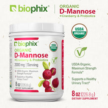 Load image into Gallery viewer, biophix Organic D-Mannose Plus Cranberry &amp; Probiotics 8 oz 226.8 g