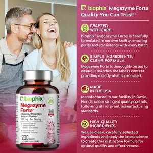 Megazyme Forte Optimized 200 Tablets with Free Vitamin D-3 5000 IU 30 Softgels