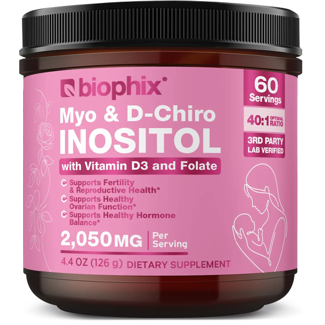 Myo & D-Chiro Inositol 2,050 mg with Vitamin D3 and Folate 4.4 oz