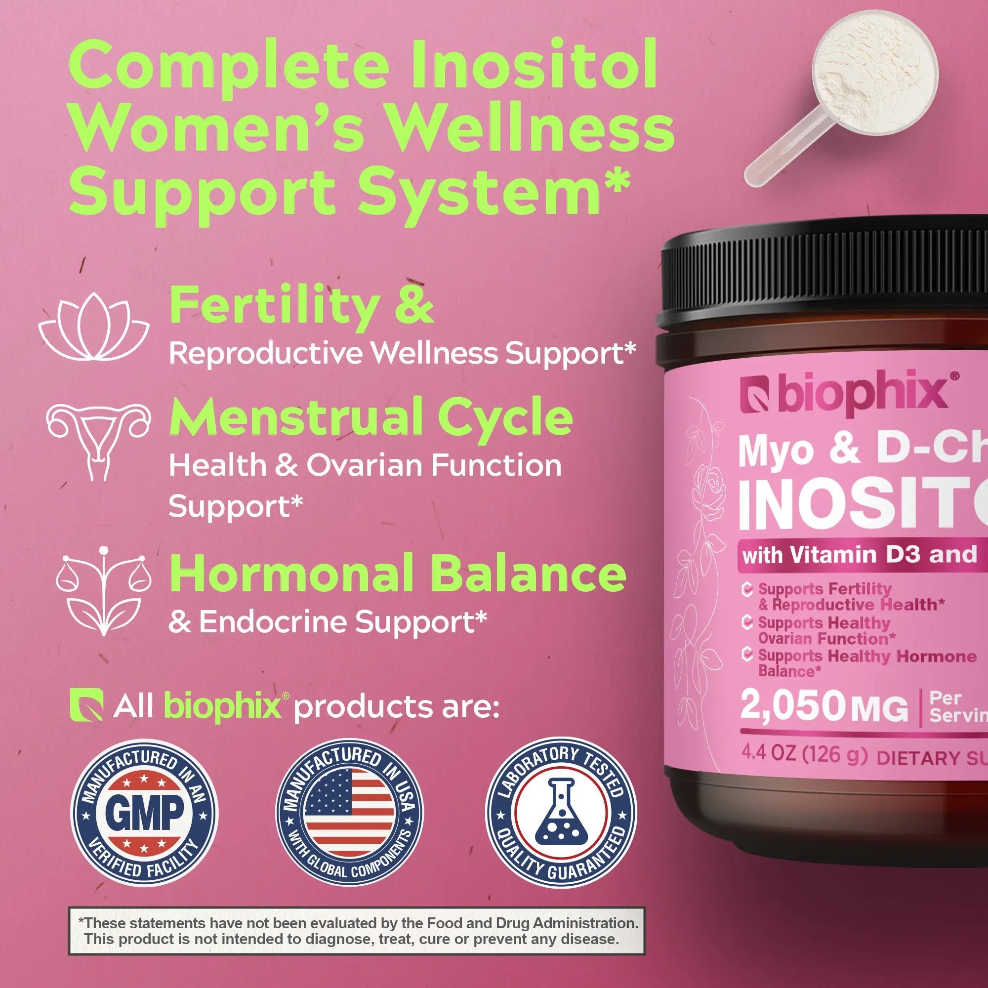 Myo & D-Chiro Inositol 2,050 mg with Vitamin D3 and Folate 4.4 oz