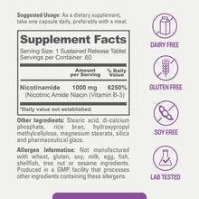 Load image into Gallery viewer, Nicotinamide Extra Strength 1000 mg 60 Tablets Copy