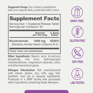 Nicotinamide Extra Strength 1000 mg 60 Tablets Copy