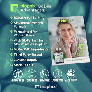 biophix Ox Bile 1000 mg with BioPerine 120 Veggie Capsules