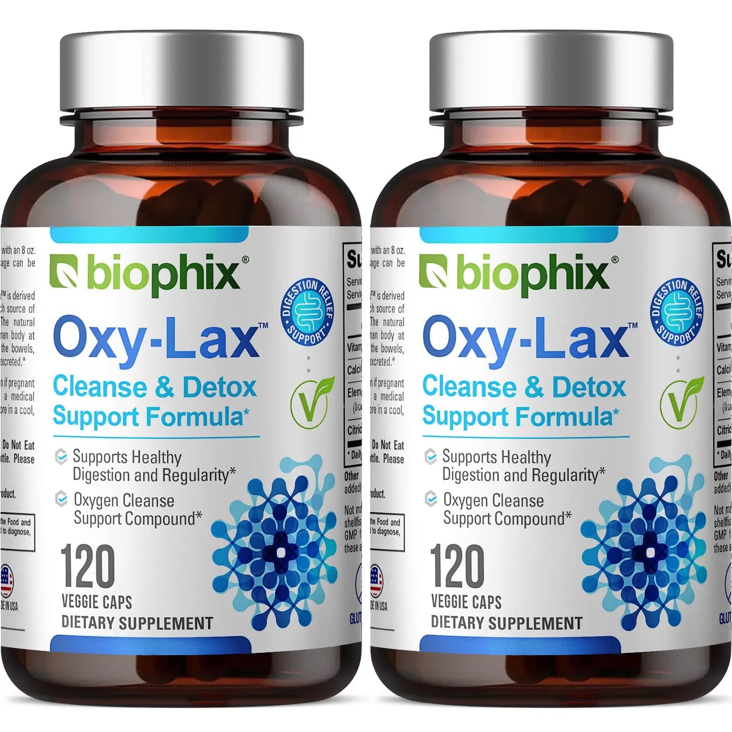 Oxy-Lax 750 mg 120 Vegetarian Capsules - 2 Pack