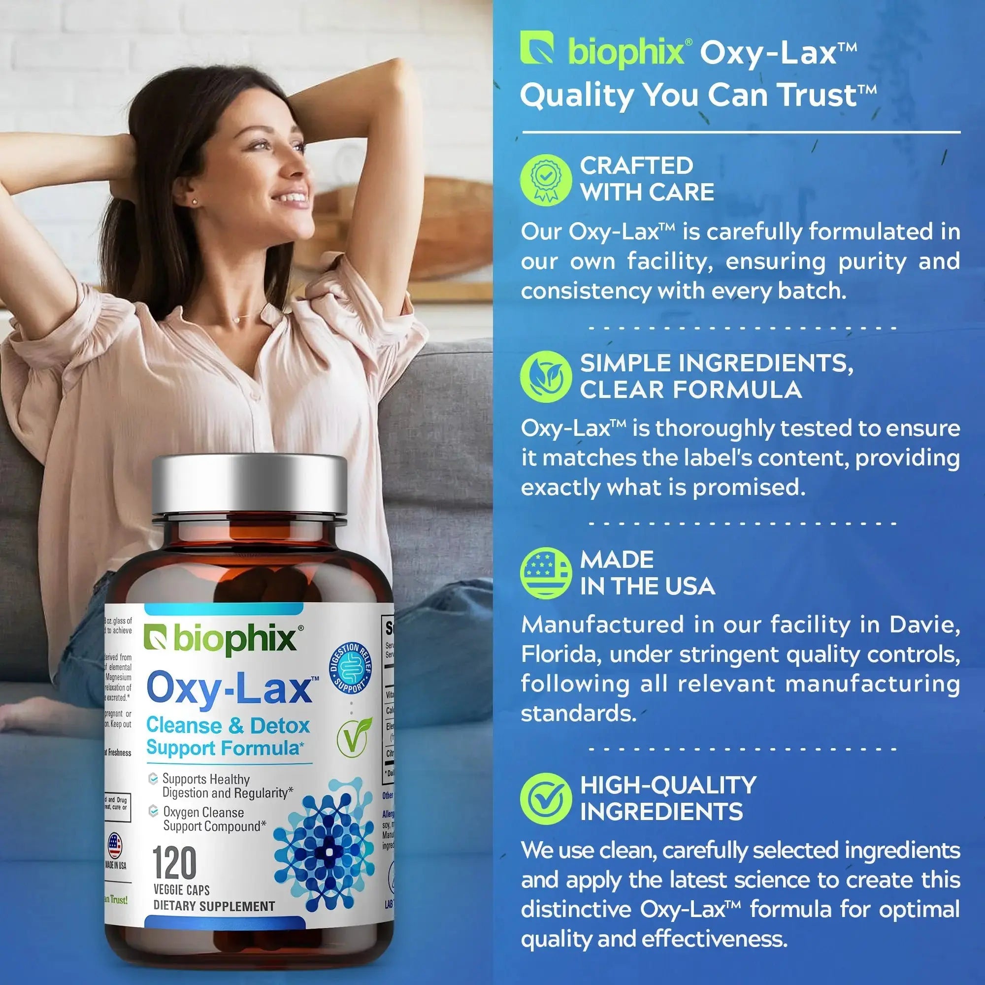 Oxy-Lax 750 mg 120 Vegetarian Capsules - 2 Pack