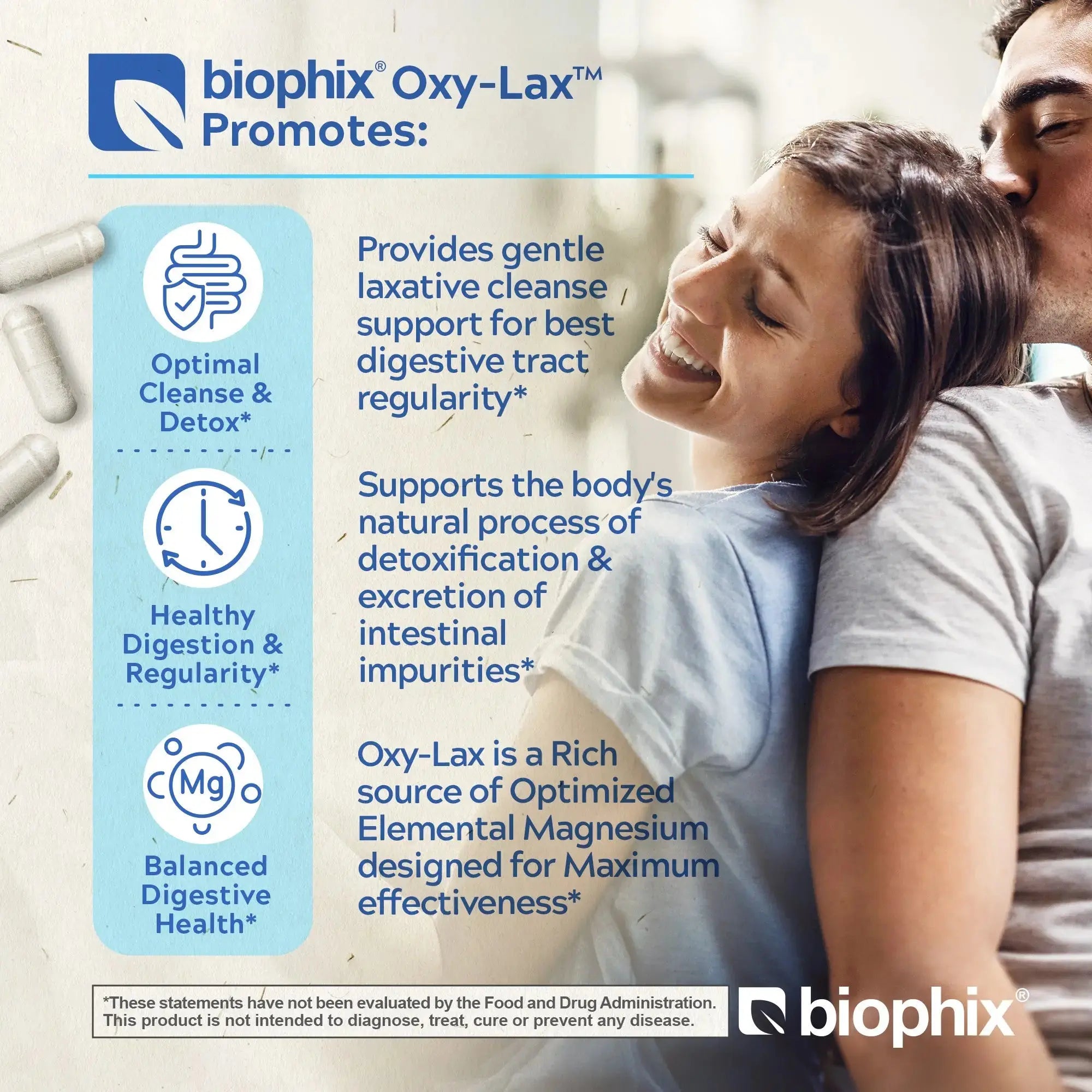 Biophix Oxy-Lax Left Side View Non-GMO Vegan cGMP Certified USA Made
