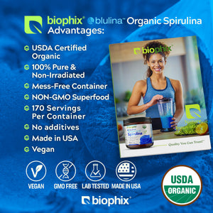 biophix Blulina Organic Blue Spirulina Powder 6 oz 170 g