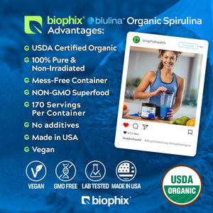 biophix Blulina Organic Blue Spirulina Powder 6 oz 170 g