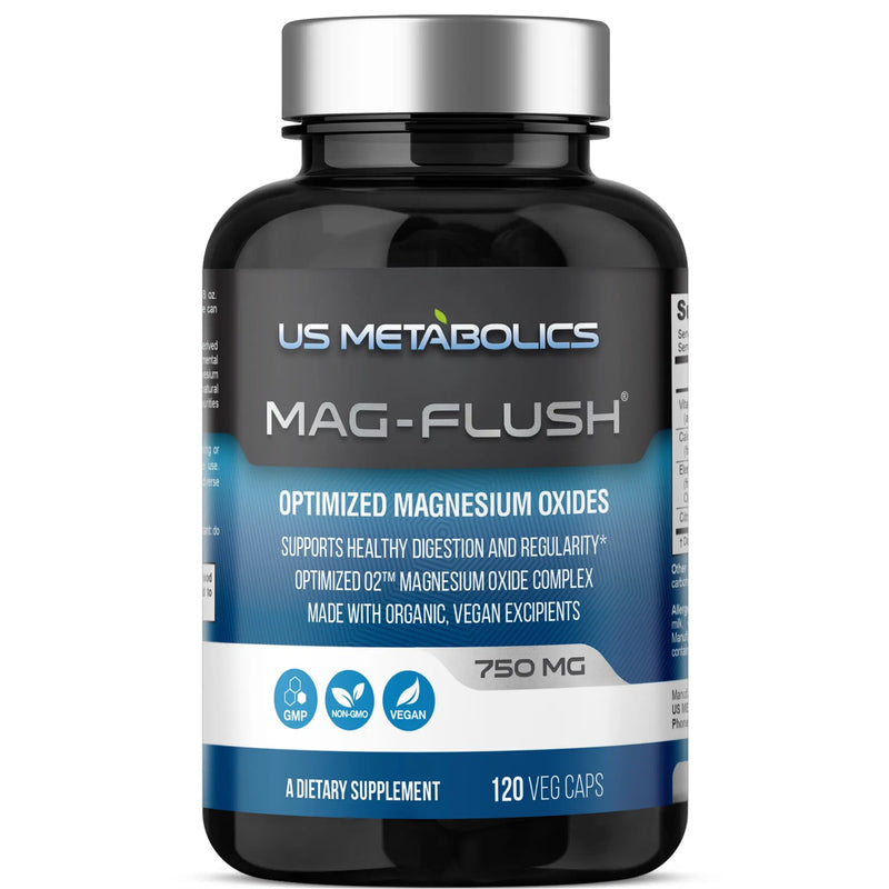 US Metabolics Mag Flush 750 mg 120 Vcaps Magnesium Oxide Colon Cleanse
