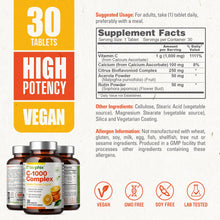 Load image into Gallery viewer, Vitamin C-1000 mg High-Potency 30 Tablets