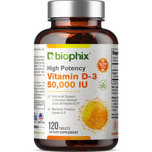 Load image into Gallery viewer, Vitamin D-3 50000 IU High-Potency 120 Tablets