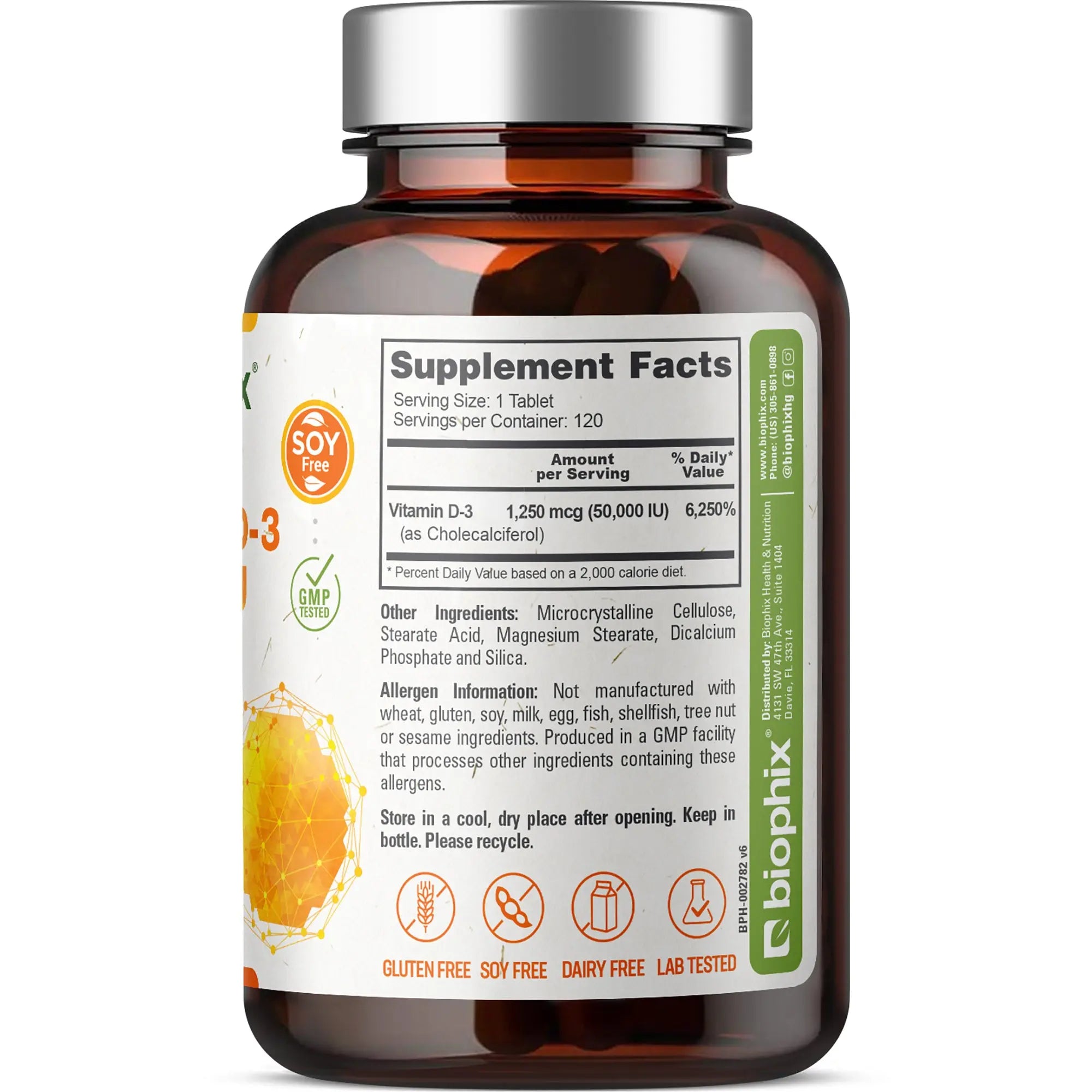 Vitamin D-3 50000 IU High-Potency 120 Tablets