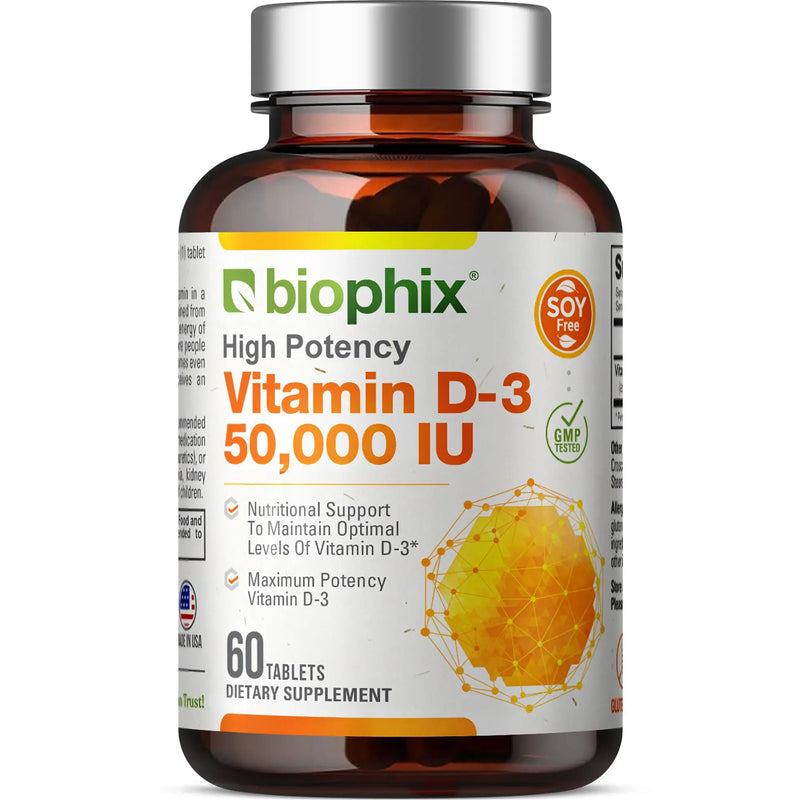 Vitamin D-3 50000 IU High-Potency 60 Tablets