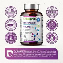 Load image into Gallery viewer, biophix B-3 Nicotinamide 500 mg 60 Caps - Nicotinic Amide Niacin Supports Skin Cell Health