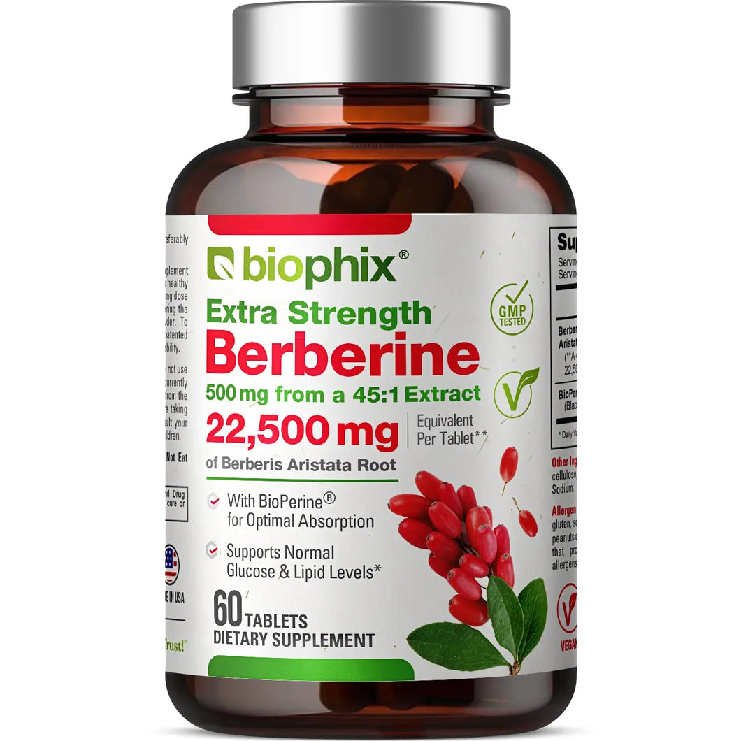 biophix Berberine High Absorption with Bioperine 22,500 mg 60 Tablets