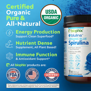 biophix Blulina Organic Blue Spirulina Powder 10 oz 283.5 g