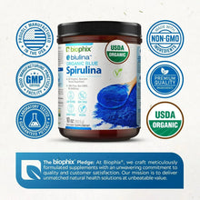 Load image into Gallery viewer, Biophix Blulina Organic Blue Spirulina Powder 10 oz 283.5 g - Detoxification Antioxidants Immune Support Superfood