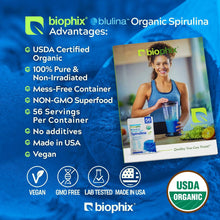 Load image into Gallery viewer, biophix Blulina Organic Blue Spirulina Powder 2 oz 7g - Detoxification Antioxidants Immune Support Superfood