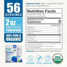 Load image into Gallery viewer, biophix Blulina Organic Blue Spirulina Powder 2 oz 7g - Detoxification Antioxidants Immune Support Superfood